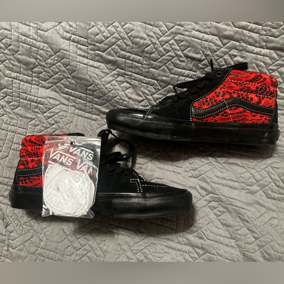 Vans X Premier Skate Grosso Mid Blake/High Risk Red Lace Men Size 7 Women 8.5 - Picture 6 of 11